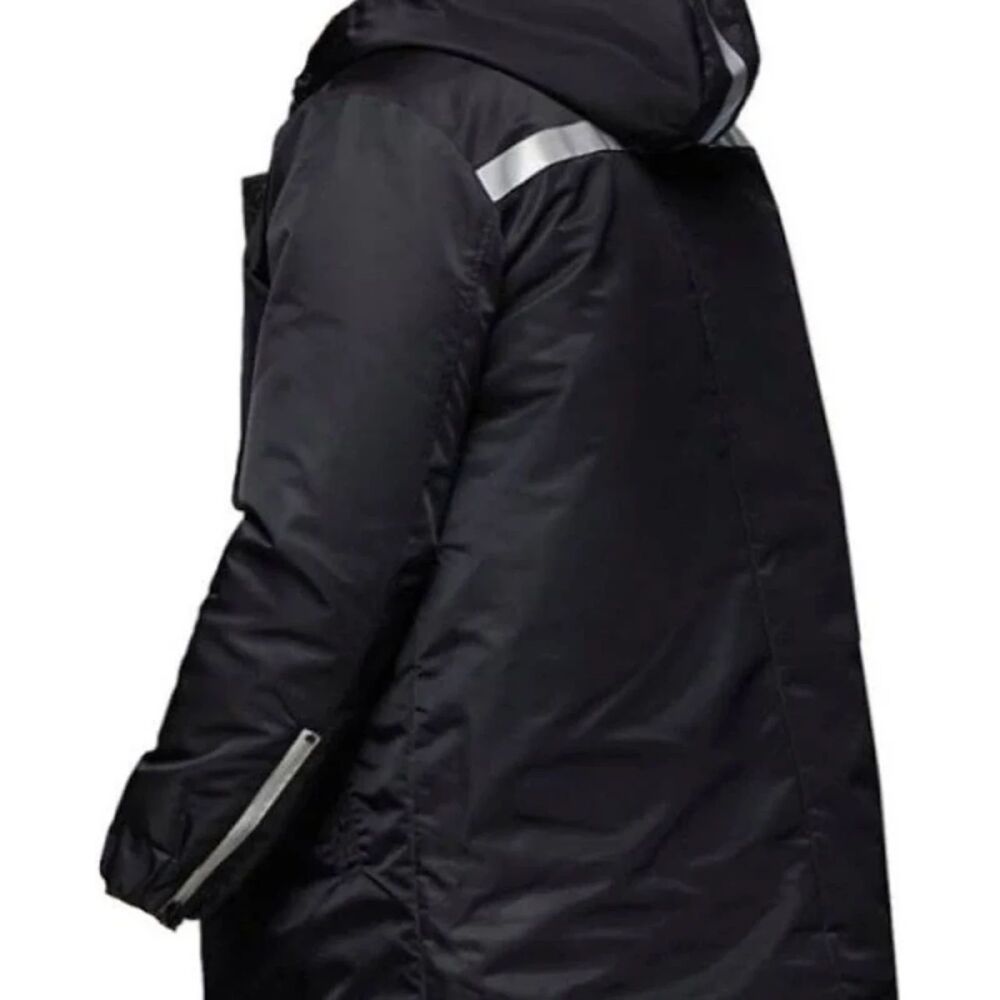 True Religion Men's Black Fashion Long Outerwear Parka Winter Jacket Size XL